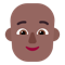 Person- Medium-Dark Skin Tone- Bald emoji on Microsoft